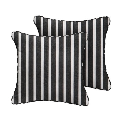 Black and white striped throw online pillow