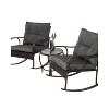 3 Piece Patio Furniture Set Rocking Bistro Set with Rattan Chairs and Coffee Table for Garden Balcony Backyard Patio Seating Sets-The Pop Home - 2 of 4