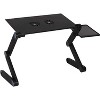 DOMETOUR Foldable Aluminum Laptop Desk Adjustable Portable Table Stand with 2 CPU Cooling Fans and Mouse Pad - 2 of 4
