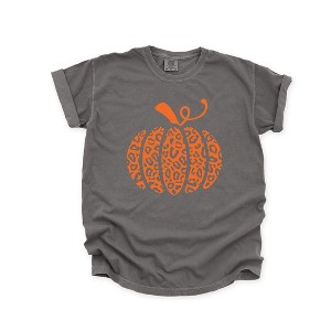 Simply Sage Market Women's Orange Leopard Pumpkin Short Sleeve Garment Dyed Tee - 1 of 4