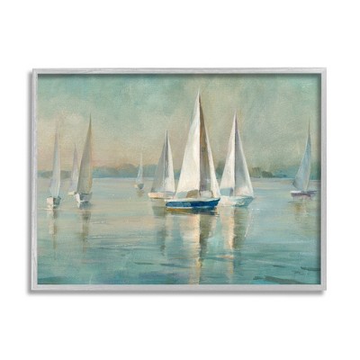 Stupell Industries Traditional Sailboats Water Lake Relaxed Nautical Painting