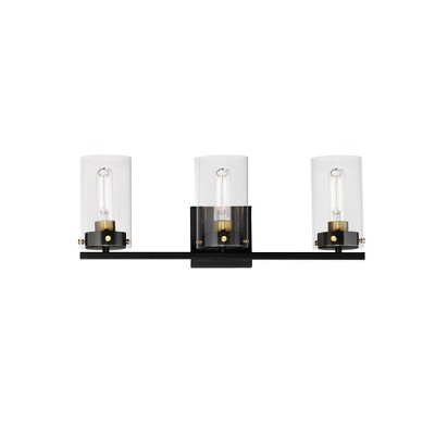Maxim Lighting Pinn 3 - Light Vanity in  Black/Satin Brass