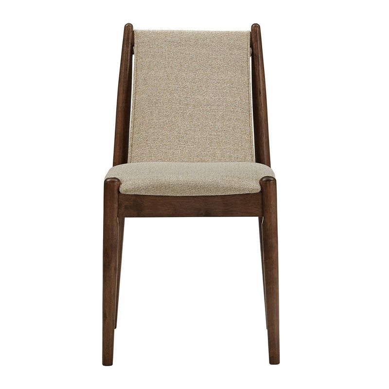 Set of 2 Mckinley Walnut Finish Cocoa Fabric Dining Chairs Walnut - Inspire Q, 5 of 12