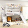 Infans Loft Bed w/ Slide & Storage Staircase Twin Over Twin House-shaped Bunk Bed White - 3 of 4