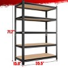 Syemin Utility Storage Shelves 5-Layer Metal Storage Rack, Adjustable Height Storage Rack, Heavy-Duty Garage Shelving Units, Black, 35.5"*15.8"*71.2" - 4 of 4