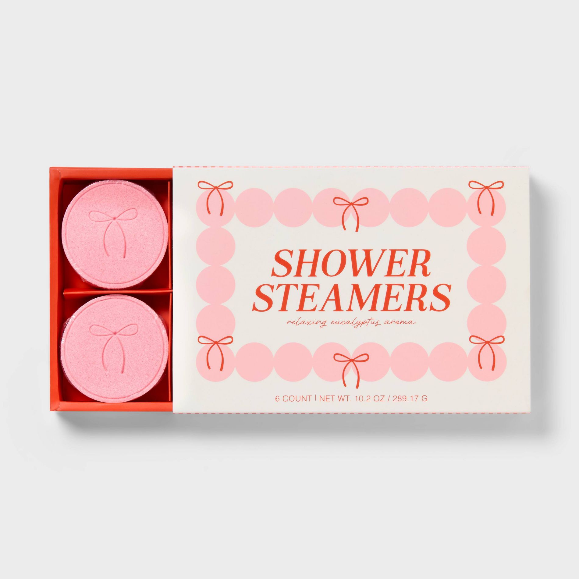 6ct Valentine's Day Eucalyptus Pink Bow Shower Steamer - Spritz™