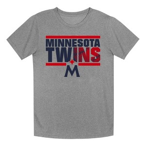 MLB Minnesota Twins Boys' Gray Poly T-Shirt - 1 of 1
