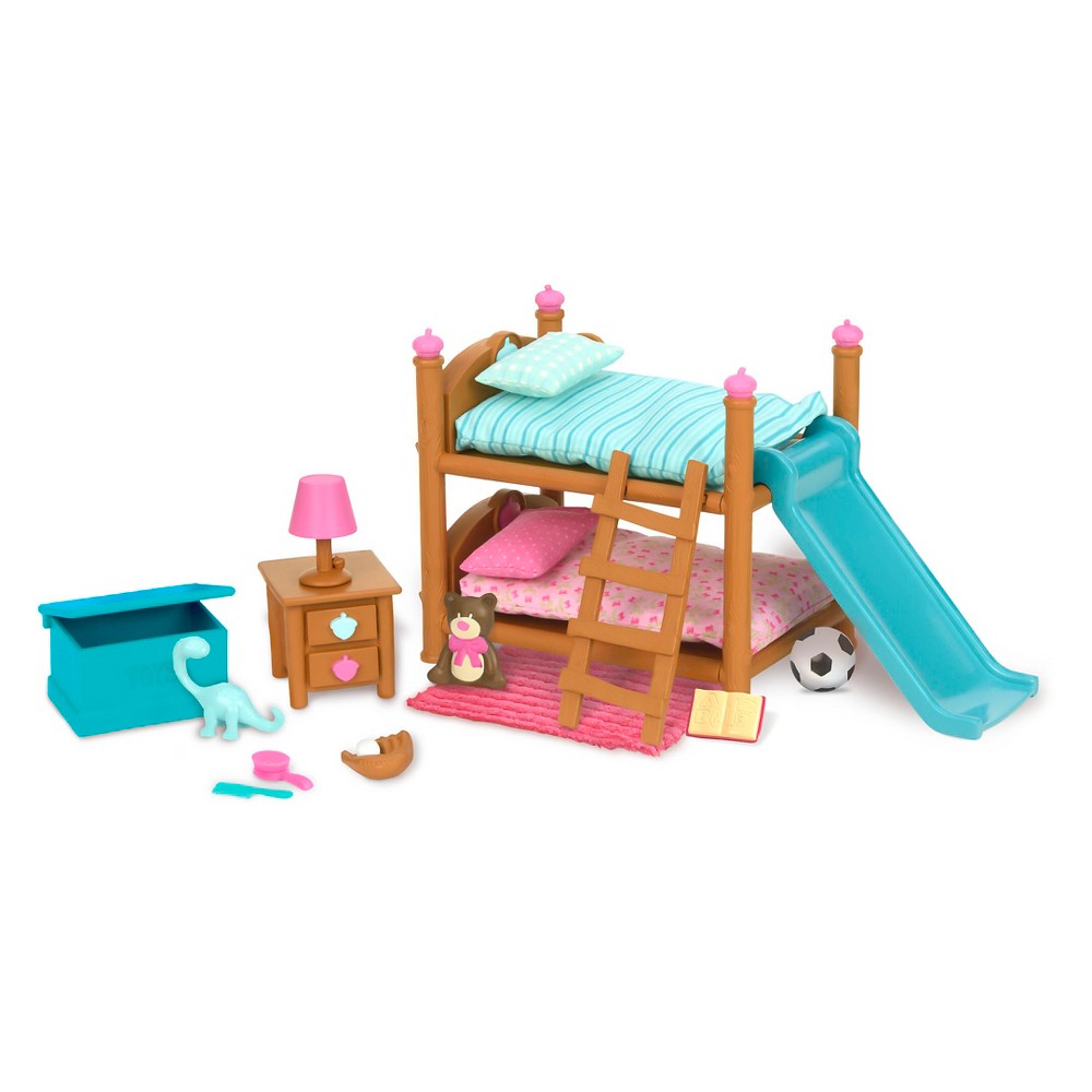 Photos - Doll Accessories Li'l Woodzeez Miniature Furniture Playset 18pc - Bunk Bed Bedroom Set 