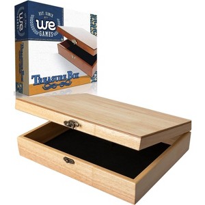 Vintage Wooden Keepsake Box with Brass Latch, Old World Style Jewelry and Trinket Storage, Walnut Finish - 1 of 4