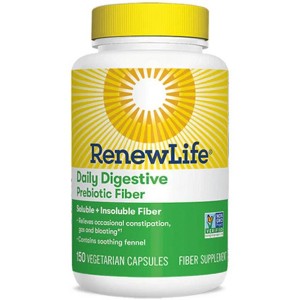 Renew Life Adult Daily Digestive Prebiotic Fiber, 150 Vegetarian Capsules (Package May Vary) (Package May Vary)… - 1 of 4