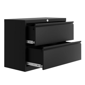 CuisinSmart File Cabinets, Lockable 3-Drawers Black Metal Storage Cabinets for Home Office to Hanging Files Letter/Legal/f4/a4 Size - 1 of 4