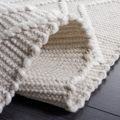 Light Grey and Ivory Handwoven Wool Kilim Area Rug