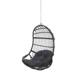 Richards Outdoor/Indoor Wicker Hanging Chair with 8 Foot Chain (No Stand) - Gray/Dark Gray - Christopher Knight Home