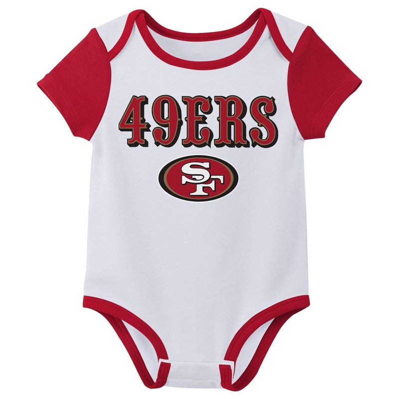 NFL San Francisco 49ers Infant Boys&#39; 3pk Bodysuit, 3 of 5