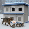 FONTOI Outdoor Cat House Cat Shelter Multi Feral Cats Home Pet House Indoor Outdoor Weatherproof Insulated Easy Assembly, Blue, 51.97"*26.42"*37.28" - 3 of 4