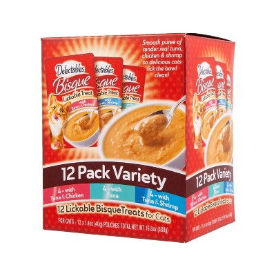 Hartz Delectables Bisque Tuna, Shrimp &#38; Chicken Cat Treats Variety Pack - 16.8oz/12ct_1