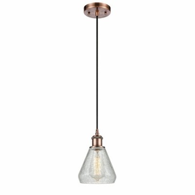 Conesus - 1 Light Cord Hung Mini Pendant In Industrial Style-10 Inches Tall and 6 Inches Wide