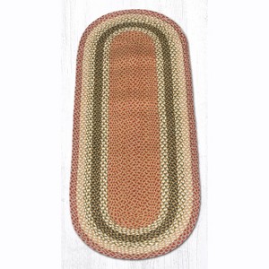 Earth Rugs Olive, Burgundy & Gray Oval Braided Jute Rug – Handcrafted Rustic Farmhouse Accent Rug - 1 of 1