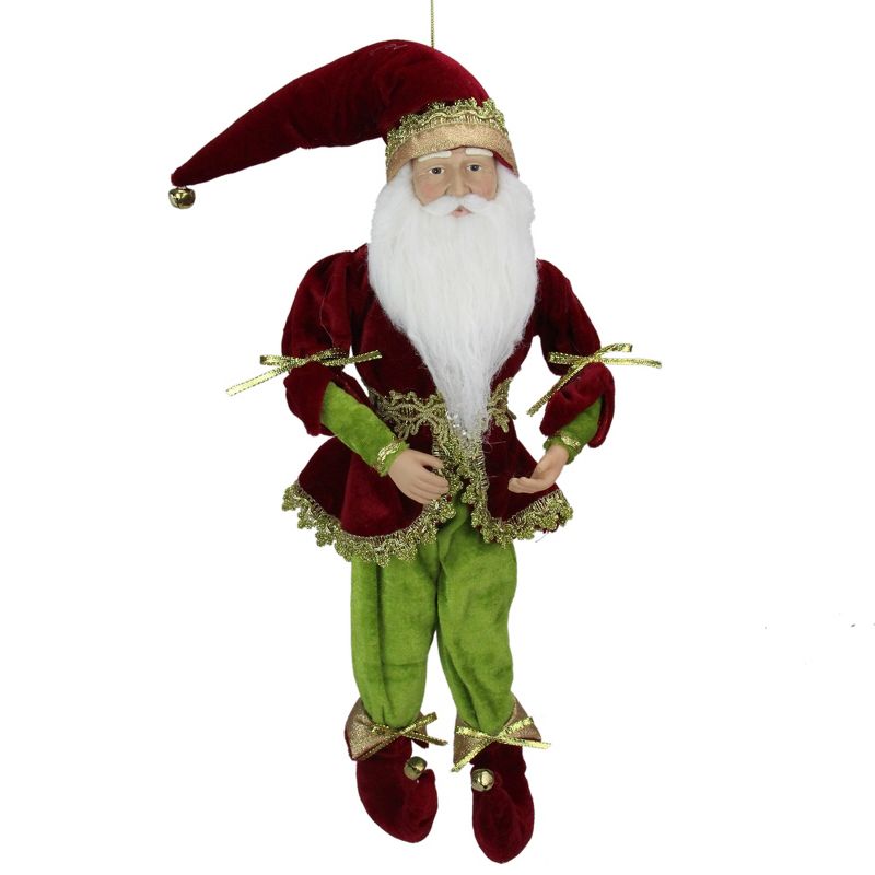Northlight 18" Red and Green Whimsical Elf Christmas Decor Figurine, 1 of 6