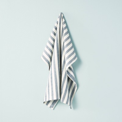 Textured Stripe Flour Sack Kitchen Towel Blue/Cream - Hearth & Hand™ with Magnolia