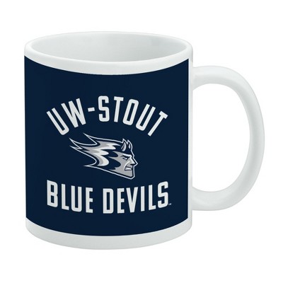 University of Wisconsin - Stout Blue Devils Logo Ceramic Coffee Mug Novelty Gift Mugs for Coffee Tea and Hot Drinks 11oz White