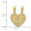 Black Bow Jewelry 14k Yellow Gold Big Sister, Little Sister Set of 2 Pendants, 16mm - 4 of 4