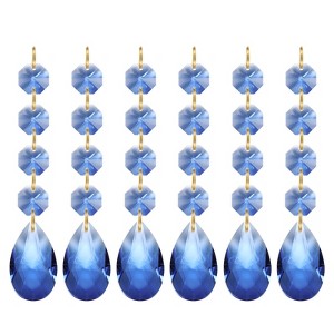 Unique Bargains Crystal Pendants Teardrop Beads for DIY Lamp Arts Crafts Decoration 6 Pcs - 1 of 4