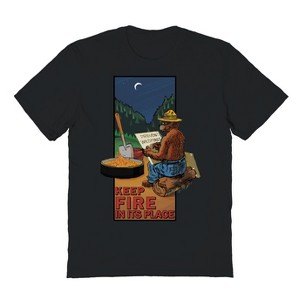 Smokey Bear Men's Keep Fire In Its Place 1 Short Sleeve Graphic Cotton T-Shirt - 1 of 1