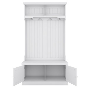 NicBex 35.5 inch Hall Tree for Hallway,Modern 4-in-1 Design Coat Racks with 4 Hooks,Entryway Furniture for Hallway,Living Room,Bedroom,White - 1 of 4