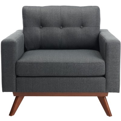 Gneiss Modern Linen Arm Chair - SFV4732A - Slate/Grey - Safavieh Couture