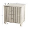 3 Drawer Wood Nightstand,Fluted Top Bedside Table with Metal Handles,Multifunctional Storage Cabinet for Bedroom Entryway-Coolbibila - 4 of 4