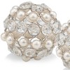 HomeRoots Set of Two Silver and Clear Faux Crystal and Pearl Decorative Orbs - 4 of 4