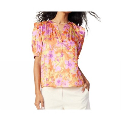 Women's Floral Print V-Neck Blouse - current air