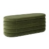 NicBex 49" Storage Bench Boucle Upholstered Oval Storage Bench for Bedroom and Entryway, Green - 3 of 4