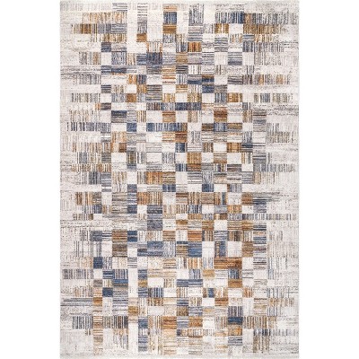 Nuloom Mindy Faded Contemporary Tiles Fringe Indoor Area Rug, 4' x 6', Beige