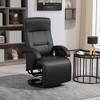 Swivel Recliner Chair with Footrest, Faux Leather Lounge Chair with 135¡ã Adjustable Backrest, Padded Seat & Armrests - 2 of 4