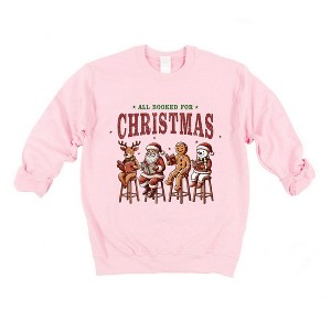 Simply Sage Market Women's Graphic Sweatshirt Booked For Christmas Stool - 1 of 4