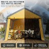 AMERLIFE 12x12x9 FT Portable Storage Shed, Large Outdoor Shed with 2 Windows & Roll-up Door, Carport, Yellow & Silver - 3 of 4