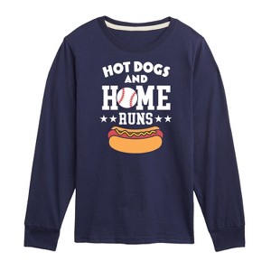 Boys' - Instant Message - Hot Dogs And Home Runs Long Sleeve Graphic T-Shirt - 1 of 4