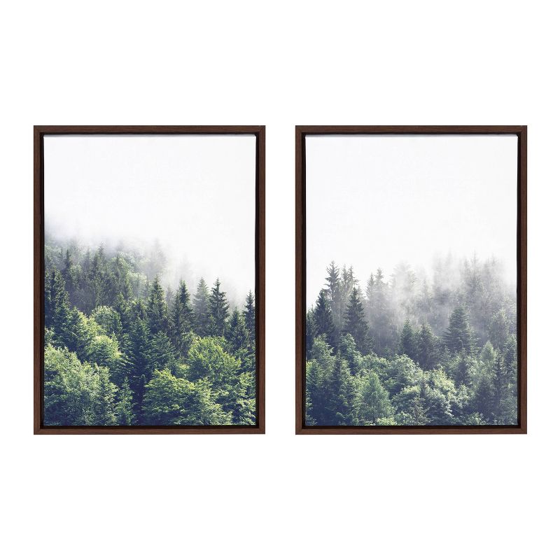 (Set of 2)  Sylvie Foggy Day Framed Canvas Set by Creative Bunch - Kate & Laurel All Things Decor, 1 of 6
