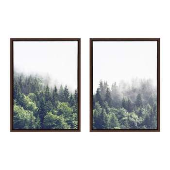 (Set of 2)  Sylvie Foggy Day Framed Canvas Set by Creative Bunch - Kate & Laurel All Things Decor