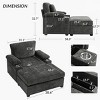 Convertible Sleeper Chair Bed with Ottoman,Oversized Chenille Sofa Chair with Cupholders USB Ports Armrest Storage for Living Room-Baofuwish - 4 of 4