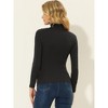 INSPIRE CHIC Women's Mock Neck Long Sleeve Knitted Ruched Top Shirts - 4 of 4