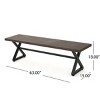 Modern Industrial Outdoor Dining Bench with Rust-Resistant Aluminum Top and Sturdy Steel Frame for Patio Seating -3irtyhousy - 4 of 4