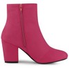 Allegra K Women's Round Toe Side Zipper Block Heel Ankle Boots - 4 of 4