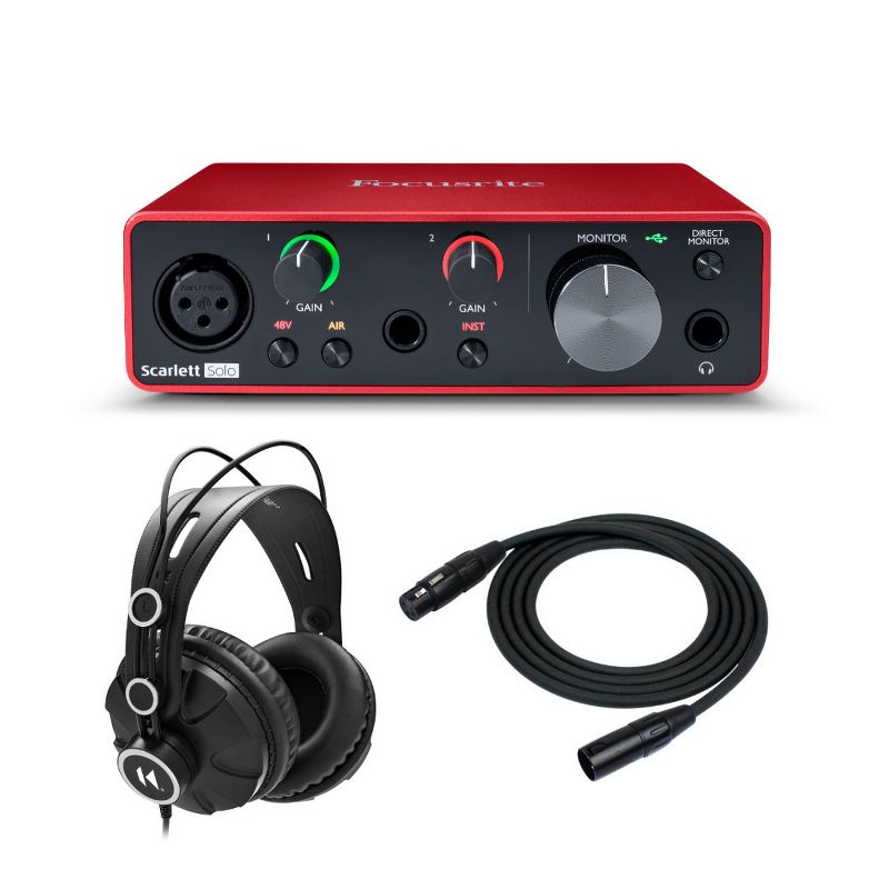 Focusrite Scarlett Solo 3rd Gen USB Audio Interface with Headphones Bundle, 1 of 4