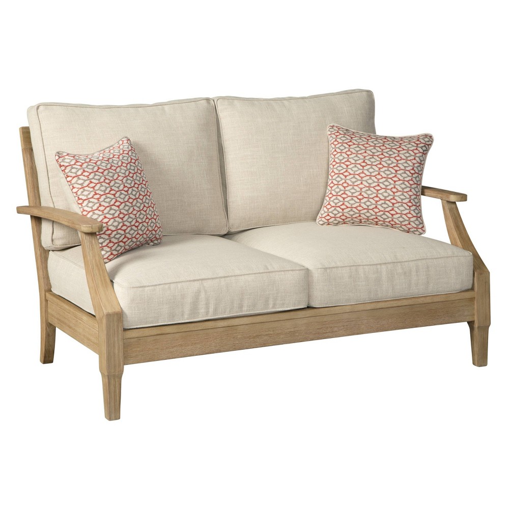 Clare View Loveseat with Cushion Beige Signature Design by Ashley