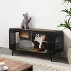 Gulches Spacious Cat House with Tempered Glass for Living Room, Corridor, Study and Other Spaces in Black - 2 of 4