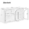 TIRAMISUBEST Arched Buffet Cabinet with Glass Doors & Magnetic Locks - 3 of 4