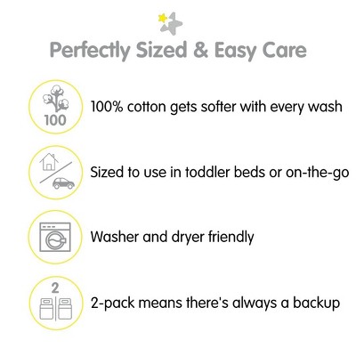 White Cotton Percale Toddler Pillow 13" x 18" 2-Pack